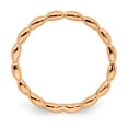 thumbnail image 2 of 925 Sterling Silver Stackable Pink-plated Rice Ring Eternity Band Size 10, 2 of 6