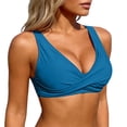 thumbnail image 2 of Bikini Tops for Women Twist Front V Neck Push Up Padded Swimsuit Top Bathing Suit Tops, 2 of 7