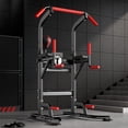 thumbnail image 1 of Power Tower Pull Up Bar Station Adjustable Height Dip Stand with Boxing Speed Ball,Rotating Target,Multi-Function Strength Training Fitness Workout Station for Home Gym Fitness (Black), 1 of 8