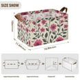 thumbnail image 7 of Yayeee Foldable Storage Basket for Shelves with Handles Waterproof Cloth Bins, Pink Flowers, 7 of 7