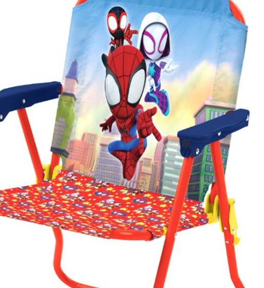Wholesale Marvel Spidey and His Amazing Friends Kids Outdoor Patio Chair – Foldable, Lightweight, and Portable Camp Chair Featuring Spidey, Ghost-Spider & Miles Morales