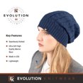 thumbnail image 3 of Wool Cable Knit Beanie Hat for Men or Women - Super Soft Merino Wool - Made in The USA - Navy Blue, 3 of 7