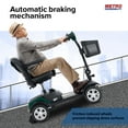 thumbnail image 2 of Outdoor Motorized Electric Carts for Senior, Heavy Duty Electric Scooters with 4 Wheel, Sliding Swivel Seat with Flip-Up Armrests for Adults, Easy Assembly, 300lbs, Emerald, SS1402, 2 of 7