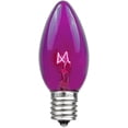 thumbnail image 1 of Novelty Lights 25 Pack C9 Outdoor String Light Christmas Replacement Bulbs, Purple, E17/C9 Base, 7 Watt, 1 of 5
