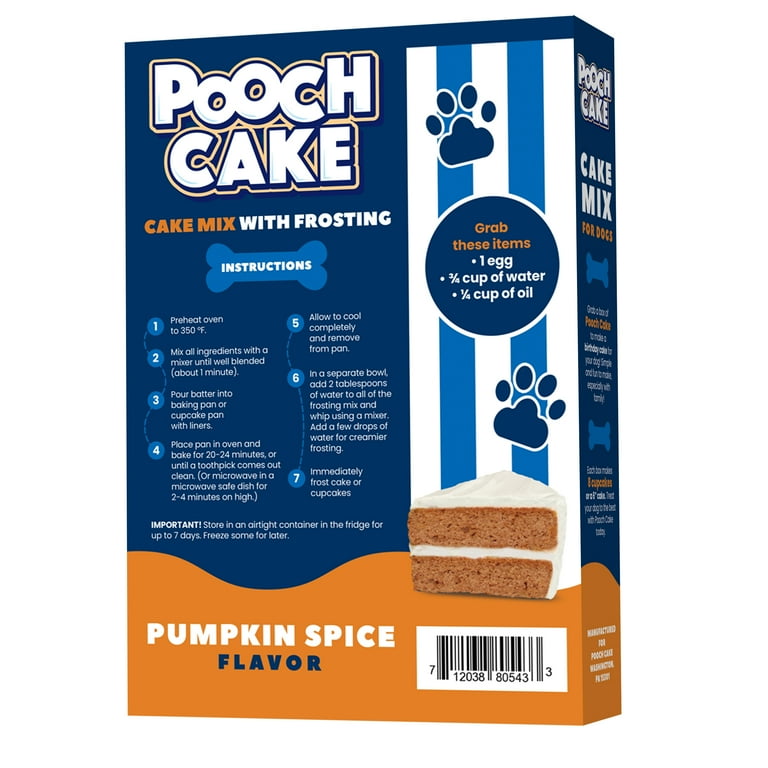 Pooch Cake Pumpkin Cake Mix for Dogs Silicone Baking Pan