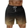 thumbnail image 2 of Yteetum Shorts For Men Swim Trunks Beach Shorts with Pockets Mens Summer Casual Gradient Printed Elastic Waist Drawstring Imitation Cotton Linen Shorts Quickly Dry Comfortable Lightweight Short Pants, 2 of 5