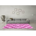 thumbnail image 3 of Ahgly Company Indoor Square Checkered Pink Modern Area Rugs, 5' Square, 3 of 4