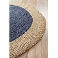 thumbnail image 5 of Vipanth Exports Round Jute Rug Blue with Beige Border, Handmade Area Rug For Home Decor ( 3x3 Feet), 5 of 5
