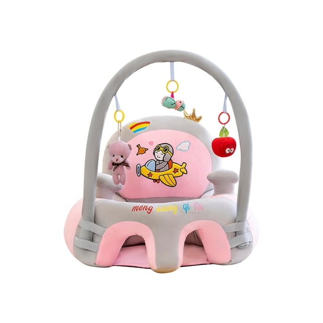 Ehuebsd Sofá Asiento Piel Dibujos Animados Felpa Asiento Seguridad Silla Sin Algodón (gris)