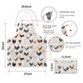 thumbnail image 7 of White Chicken Breed Pattern Apron-Garden Aprons for Women with Pockets-Cotton Linen Waterproof Kitchen Cooking Gardening Aprons Adjustable for Kitchen,Cooking,BBQ and Salon 33x27 Inch, 7 of 7