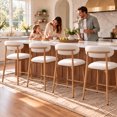 thumbnail image 7 of Bar Stools with Back Sets of 2, LEGAHOME 26"Counter Height Bar Stool, Modern Farmhouse Upholstered Bar Stool Chairs Set of 2 with Curved Back & Wood-Grain Metal Legs for 34"-39" Kitchen Island, 7 of 7
