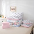 thumbnail image 5 of Manfei Kid Romantic Rose Bedding Comforter Set 7pcs, Cartoon Blue Bow-tie Queen Bedding Sets, Chic Buffalo Plaid Reversible Queen Sheet Sets, Lightweight Room Decor, 5 of 7