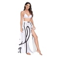 thumbnail image 2 of FORMRS Womens Long Sarong Beach Wrap Semi-Sheer Bikini Skirt Bathing Swimsuit Cover Up, White Chubby Cat, 2 of 7