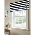 thumbnail image 6 of Curtain Valance for Windows,Nautical Anchor Navy Blue Kitchen Valances Rod Pocket Short Curtains,Black and White Stripe Window Treatment Panel for Bedroom Bathroom 60"x18", 6 of 7
