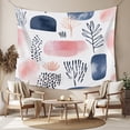 thumbnail image 2 of Pink Navy Blue Abstract Art Tapestry for Bedroom Wall Hanging Tapestry, Modern Geometric Art Ceiling Backdrop Tapestries Poster Blanket Wall Decor for Teens Room Living Room Dorm 59" x 79", 2 of 8