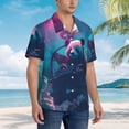 thumbnail image 3 of Fotbe DJ Panda Hot Air Balloon Camisa Hawaiana para Hombre Unisex – Camisa Casual de Verano con Botones de Manga Corta de Algodón y Lino,3X-Large, 3 of 7