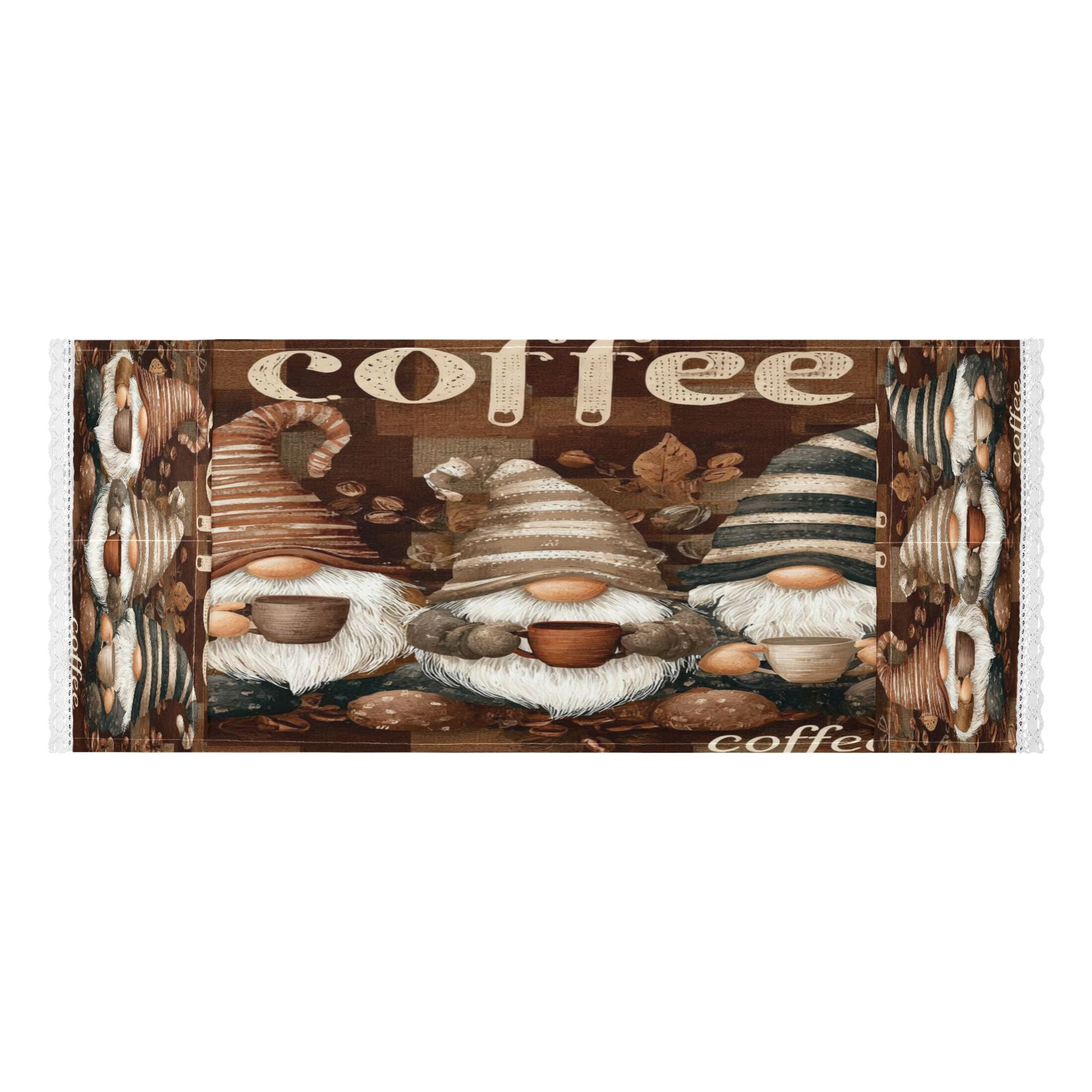 Wobogo Coffee Gnomes Washing Machine Cover Dustproof Washer Dryer Cover Waterproof Laundry Room Decorative Protector