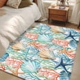 thumbnail image 4 of Coastal Area Rugs 4'x6', Washable Small Throw Rugs for Office Bathroom, Nautical Summer Beach Coral Starfish Shell Indoor Outdoor Rug Non-Slip Low Pile Carpet Runner Reversible Floor Mats, 4 of 8