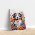thumbnail image 3 of Welcome Spring Summer Australian Shepherd Portrait Flower Blue Sky Vertical Matte Canvas Poster Aussie Dog Lover Gifts Wall Art Home Decor - 12001, 3 of 5