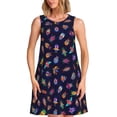 thumbnail image 1 of Disketp Colorful Insects para Vestido sin Mangas para Mujeres, Vestidos de Verano para Mujeres, Casual y Holgado para la Playa, 1 of 7