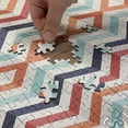 thumbnail image 4 of Ambesonne Geometric Jigsaw Puzzle, Zigzag Lines Stripes, Heirloom-Quality Fun Activity for Family Durable Cardboard, 1000 pcs, Blue Orange Red, 4 of 5