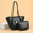 thumbnail image 5 of HUISZJ PU Leather Tote Handbag, Large Capacity Shoulder Bag, Retro Tote Bag for Work Travel Outdoor (Black), 5 of 7