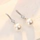 thumbnail image 4 of Pendientes colgantes de perlas reales de agua dulce blancas para mujer, pendientes de perlas con circonita cúbica, plata de ley 925, perlas cultivadas auténticas JM, 4 of 5