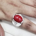 thumbnail image 4 of New Coral Mans Ring, Natural Red Coral Ring, Crescent Moon, Silver Jewelry, 925 Silver Ring, Birthday Gift, Heavy Mens Ring, Arabic Design, Ottoman Style Ring, Christmas, Turkey Mens Signet Ring, 4 of 6