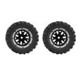 thumbnail image 1 of RC Car Rubber Tire, RC Rubber Tires 2PCS Uneven Texture  For 1/7 RC Car Black,Silver, 1 of 8
