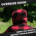 thumbnail image 4 of Reversible Sherpa and Micro-Mink Oversized Wearable Throw Blanket Hoodie, Red Gingham Pattern, Unisex One size Fits Most, 4 of 7
