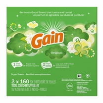 Gain Original Scent Dryer Sheets 2 Pack. 160 Count.