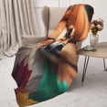 thumbnail image 3 of Sikiie Colorful Leaf Chihuahua Cozy Flannel Fleece Throw Blanket: Lightweight & Thick for All Seasons - Perfect for Women, Men, & Kids"60"x50", 3 of 6