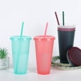 thumbnail image 2 of Reusable Plastic Cups 5 Pack Drinkware Glasses Colorful Acrylic Cups Glasses with Lids and Straws Plastic Bulk Iced Plastic Cold Water Glasses, 2 of 4