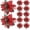 Red Green With Snowflake, variant on 12Pcs 5.7inch Artificial Poinsettias Christmas Glitter Flowers with Clips Xmas Tree Flower Ornament Poinsettias Decor