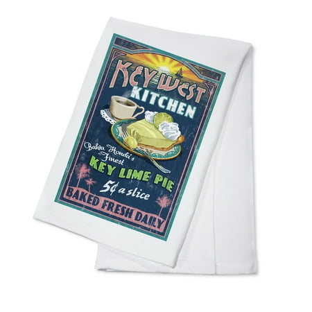 Bahia Honda, Florida Keys - Key Lime Pie Sign - Lantern Press Poster (100% Cotton Kitchen (Key Lime Pie Florida Keys Best)