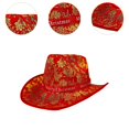 thumbnail image 6 of yotijay Christmas Cowboy Hat Casual Christmas Hat for Stage Performance Carnivals Travel Phoenix Flower Leaf, 6 of 9