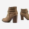thumbnail image 3 of BURUDANI Women’s Chunky Block-Heel Ankle Boots Closed-Round-Toe Fall Booties Dress-Up Essential for Office, Weekend Brunch & Date Night, 3 of 3