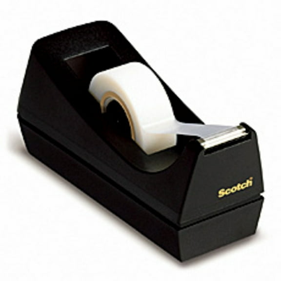 Desktop Tape Dispenser, Weighted Non-Skid Base, 1" Core, Black | Bundle of 5 Each