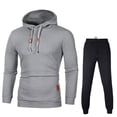 thumbnail image 4 of hopeusnice Men's Fashion Solid Color Sweatshirt Pants Tracksuit Pants Workout Activewear Casual Fall Elastic Waist Drawstring Lounge Trousers Gray S, 4 of 9