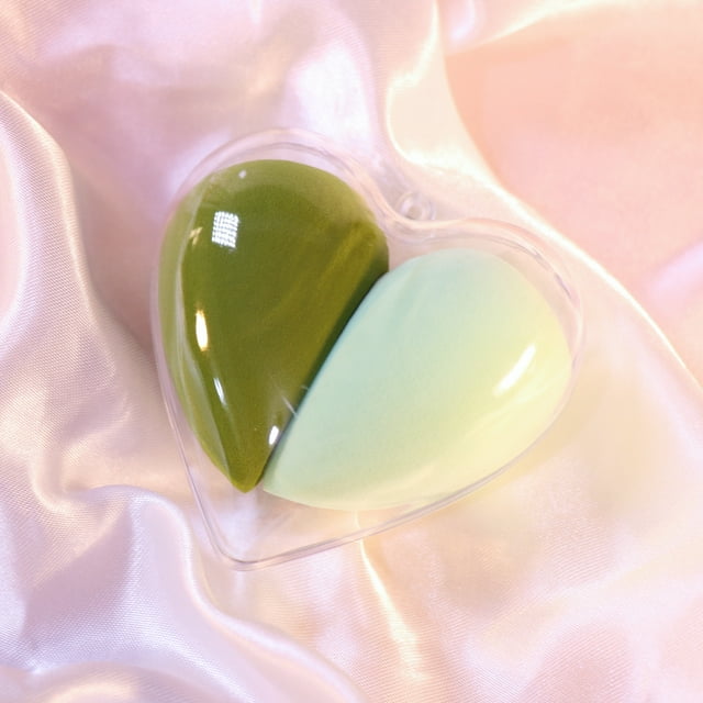Zhuge Juego de 4 esponjas de belleza, esponja para mezclar maquillaje líquido y en crema, esponja para base de maquillaje con caja de almacenamiento, verde A22