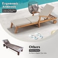 thumbnail image 5 of HOMREST Wood Lounge Chair,Patio Chaise Lounges with Side Tray Smooth Wheels 5-Position Adjustable Backrest for Backyard,Garden,Poolside（Beige）, 5 of 6