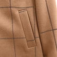thumbnail image 6 of Zpanxa Long Winter Coats for Women Plaid Lapel Collar Button Down Wool Blend Casual Coat with Pockets Khaki 4XL, 6 of 7