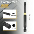 thumbnail image 2 of Uxcell 5pcs SL4 Slotted Impact Screwdriver Bits 1/4" Hex Shank 3" Long Magnetic Bit, 2 of 7