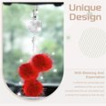 thumbnail image 5 of Duslogis Love Heart Diamond with Plush Ball Car Hanging Ornament, Car Bling Rear View Mirror Lucky Hanging Ornaments Rhinestones Diamond Love Heart Car Accessories for Women & Men (Red), 5 of 7