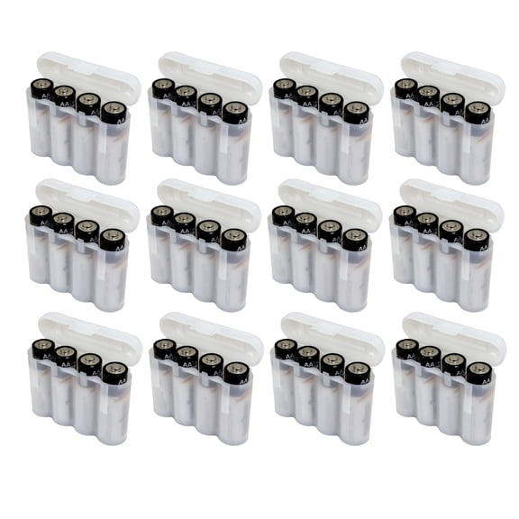 EBC Battery 12 White Plastic AA AAA Battery Holder Box Storage Cases