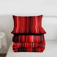 thumbnail image 6 of jejeloiu Red Black Gradient Stripe Texture Full Size Comforter Sets Kids,Ombre Pattern Bedding Sets,Reversible,3 Pieces, 6 of 8