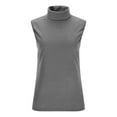 thumbnail image 4 of purcolt Womens Mock Turtleneck Base Shirts Solid Color Sleeveless Stretch Fitted Underscrubs Layer Tank Tee Tops, 4 of 9