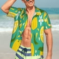 thumbnail image 7 of Lsque fruits Pattern Hawaiian Shirt for Men Unisex Summer Beach Casual Short Sleeve Cotton Linen Button Down Shirts,Large, 7 of 7