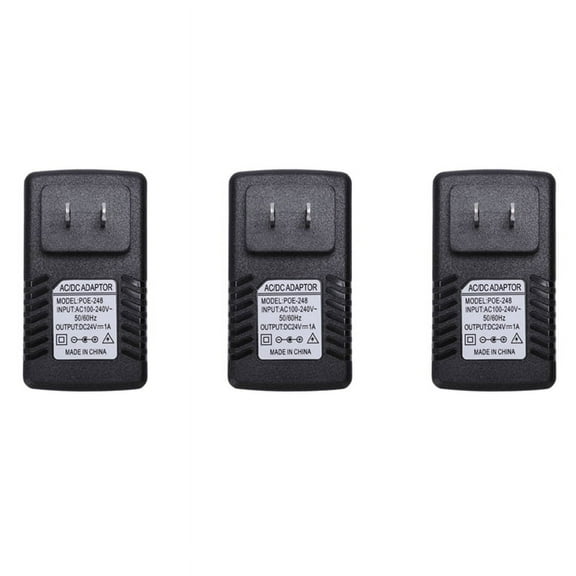 3X Power Supply Ethernet POE Injector Adapter for IP Phone Gateway IP Camera(24V/1A US Plug)