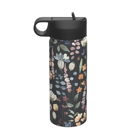 

Tideii Wildflower Watercolor 1 for 18OZ Insulated Space Bottle Stainless Steel Water Cup with Straw Suitable for Outdoor Sports Unisex